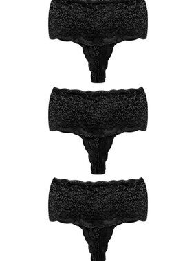 High Waisted Lace Thongs for Women - Rise Lacy Thong Underwear - Sheer HighWaist